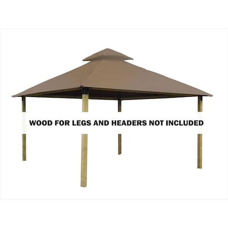 Acacia 14 sq. ft. Gazebo Roof Framing & Mounting Kit with Linen Outdura Canopy AGOK14- LINEN